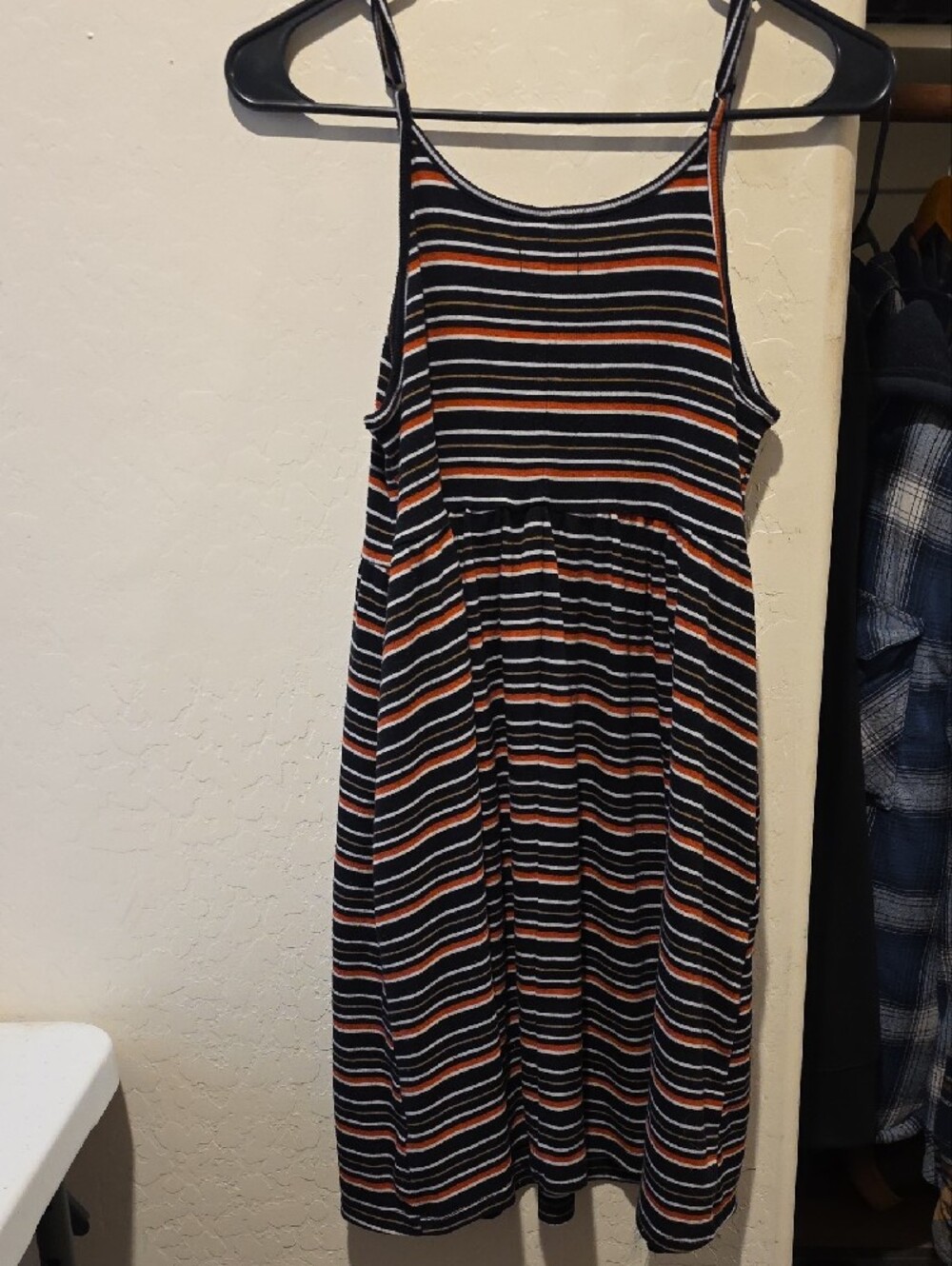 wild fable Black, White & Rust Striped Scoop Tank Dress - Picture 7 of 7